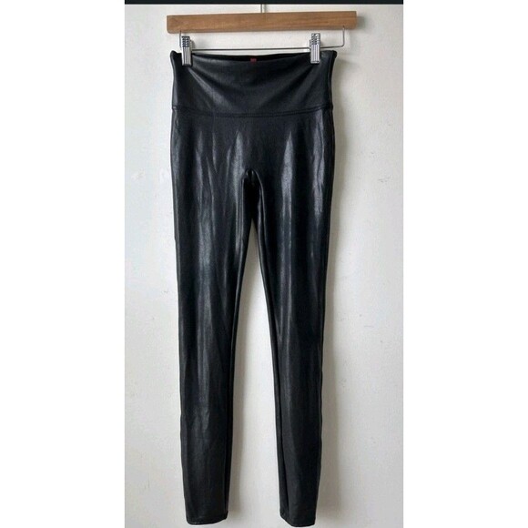 Spanx Faux Leather Leggings Sz Small NWOT | High Rise Shaping Stretch Pants Blac - Picture 8 of 8
